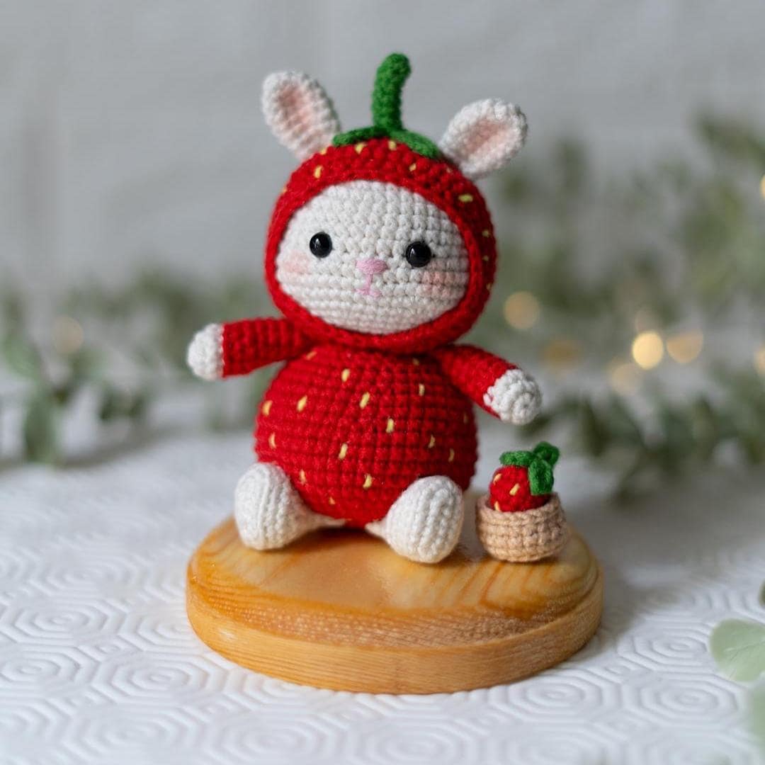 Strawberry Bunny Crochet Pattern – Amigurumi Doll