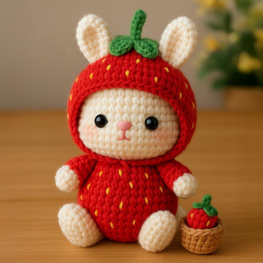 Strawberry Bunny Crochet Pattern – Amigurumi Doll