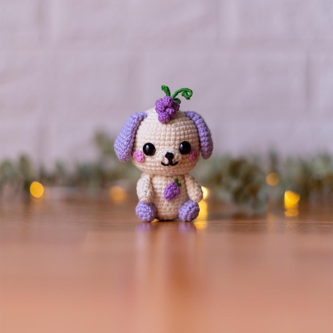 Grape Puppy Crochet Pattern – Amigurumi Doll