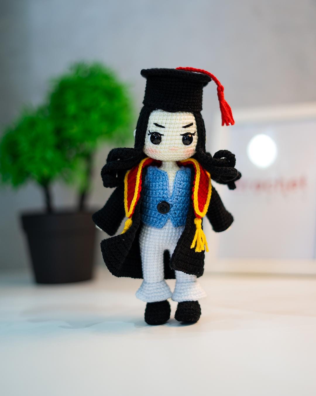 Graduation Doll Crochet Pattern – Girl Amigurumi Doll